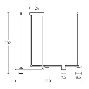 Zambelis 2035 - Lampadario a sospensione con supporto rigido LED LED/28W/230V