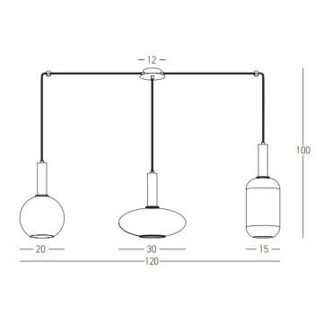 Zambelis 22151 - Lampadario a sospensione con filo 3xE27/40W/230V oro