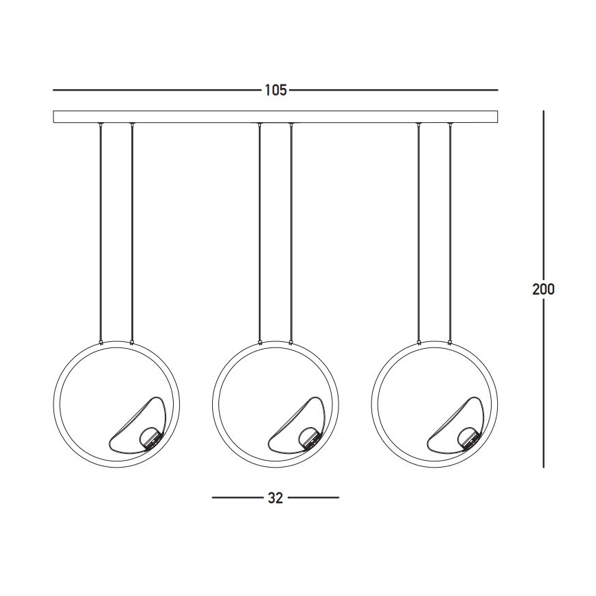 Zambelis 23029 - Lampadario a sospensione con filo LED dimmerabile 3xLED/7W/230V 3000K oro