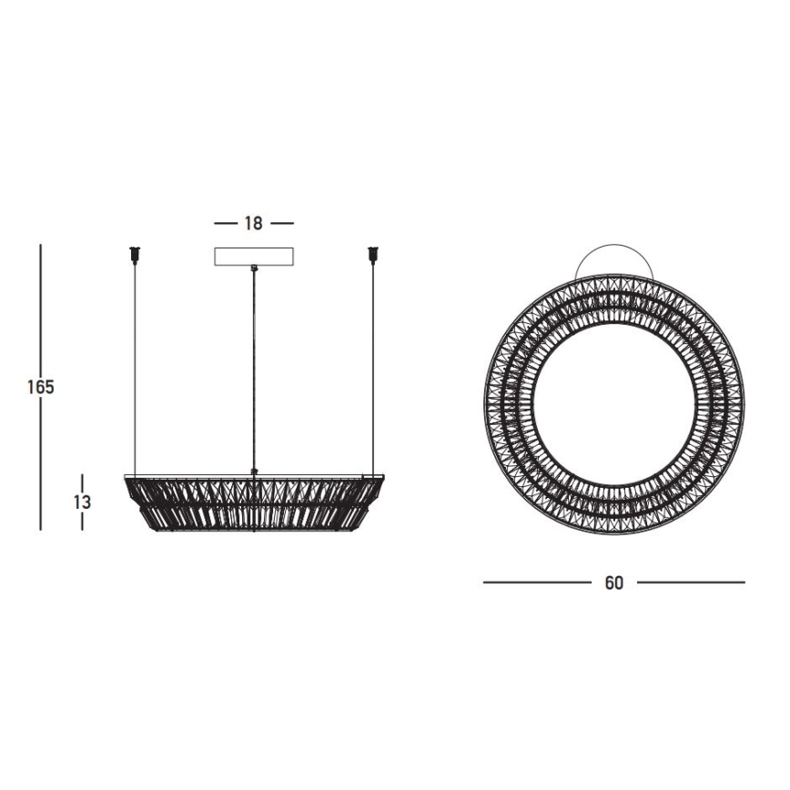 Zambelis 23046 - LED Dimmerabile cristallo lampadario su filo LED/38W/230V CRI 90 3000K diametro 60 cm ottone