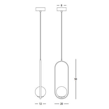 Zambelis 23135 - Lampadario a sospensione con filo 1xG9/7W/230V 12x20 cm oro