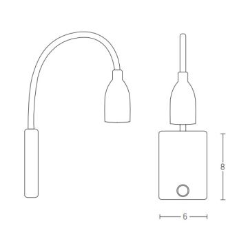 Zambelis H32 - LED Lampada flessibile piccola LED/3W/230V nero