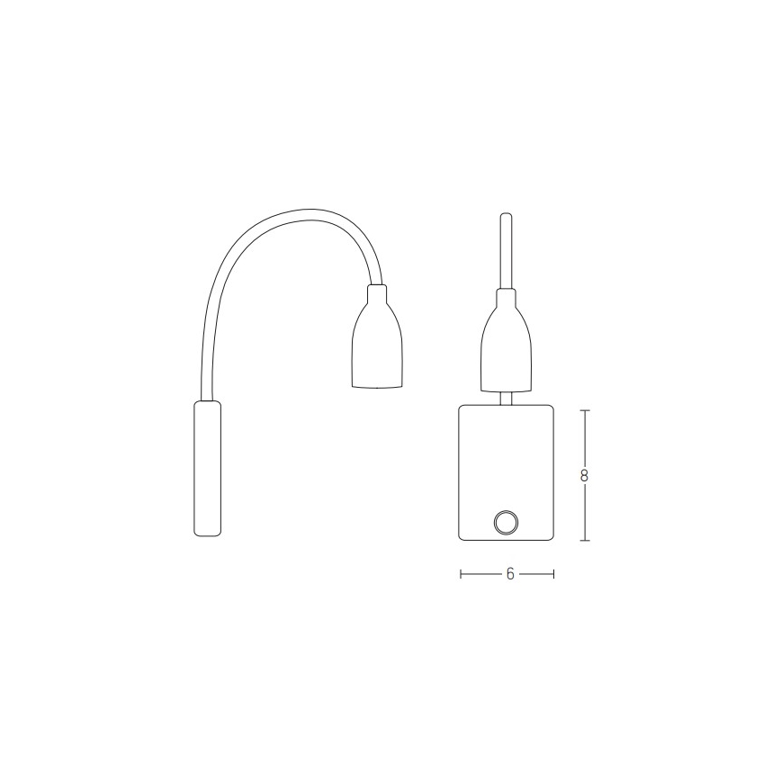 Zambelis H32 - LED Lampada flessibile piccola LED/3W/230V nero