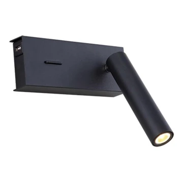 Zambelis H75 - Applique a LED LED/3W/230V USB nero