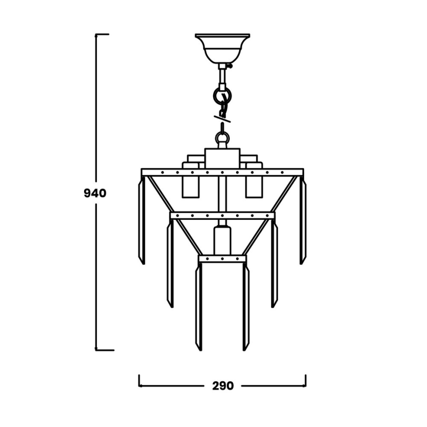 Zuma Line - Lampadario di cristallo su filo  4xE14/40W/230V