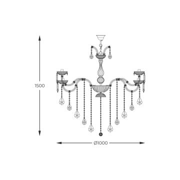 Zuma Line - Lampadario a sospensione con catena 15xE14/40W/230V