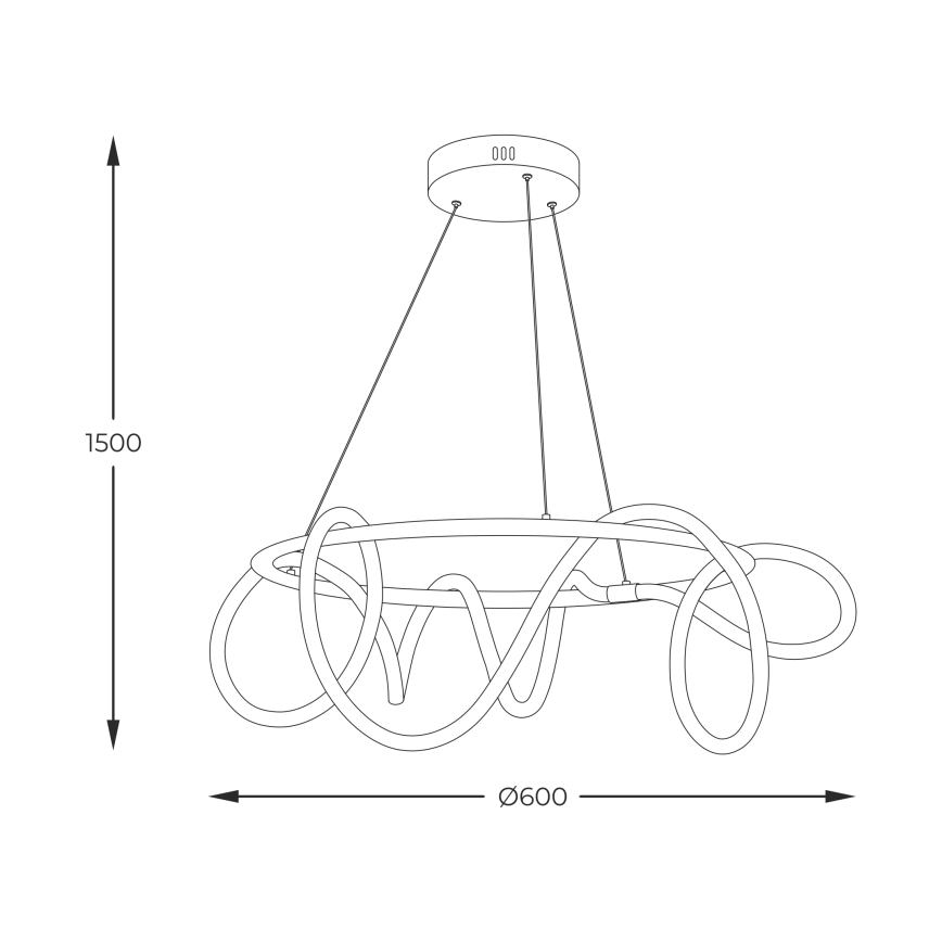 Zuma Line - Lampadario LED a sospensione con filo LED/58W/230V 3000/4000/6000K nero