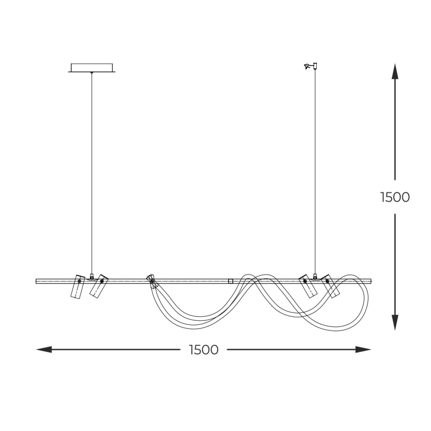 Zuma Line - Lampadario a sospensione con filo LED dimmerabile LED/60W + LED/7,5W/230V 2700-6000K nero/oro + telecomando