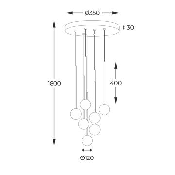 Zuma Line - Lampadario a sospensione con filo 7xG9/40W/230V