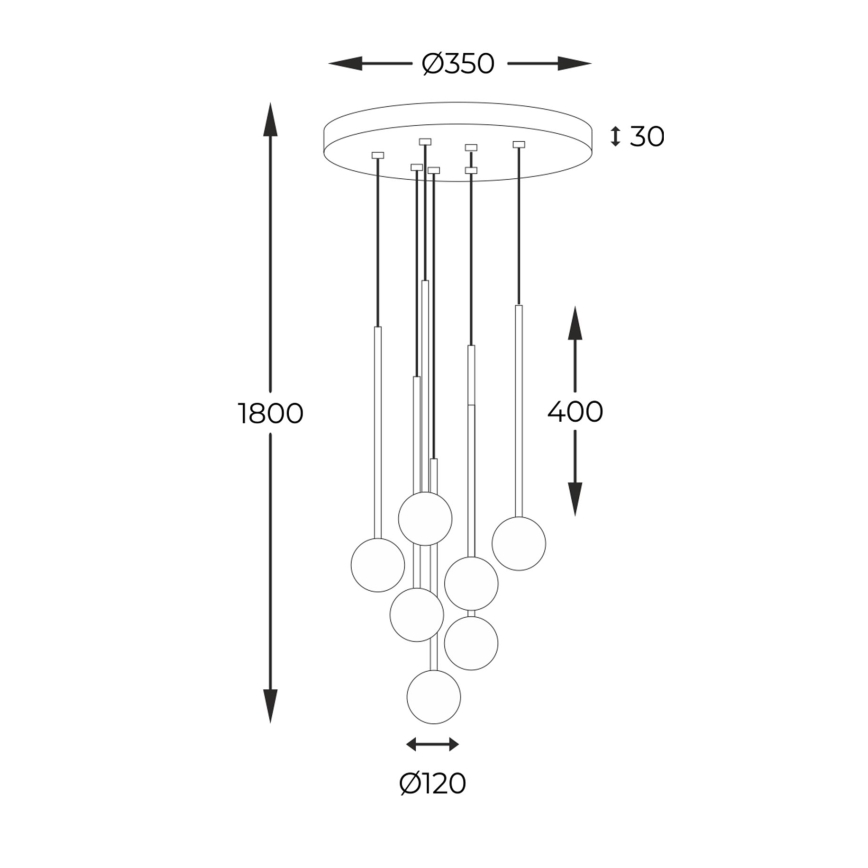 Zuma Line - Lampadario a sospensione con filo 7xG9/40W/230V