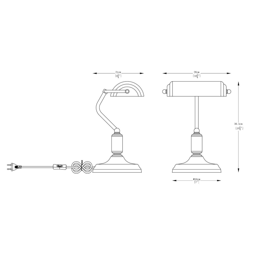 Zuma Line - Lampada da tavolo 1xE27/40W/230V nero