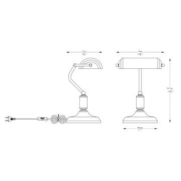 Zuma Line - Lampada da tavolo 1xE27/40W/230V grigio