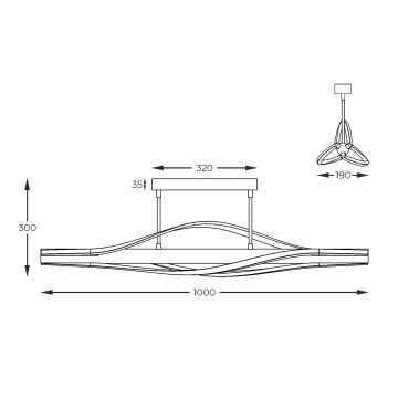 Zuma Line - Lampadario a sospensione con supporto rigido LED LED/30W/230V