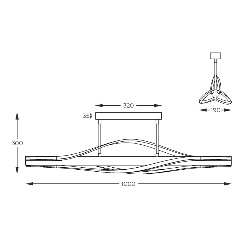 Zuma Line - Lampadario a sospensione con supporto rigido LED LED/30W/230V