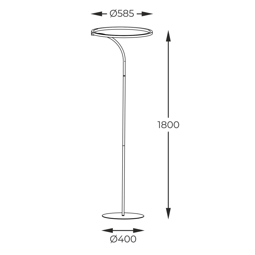 Zuma Line - Lampada LED da terra LED/24W/230V nero