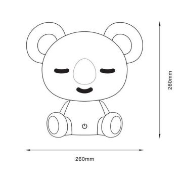 Zuma Line KDR-611-GR - Lampada da tavolo a LED per bambini KOALA LED/3W/230V	koala grigio