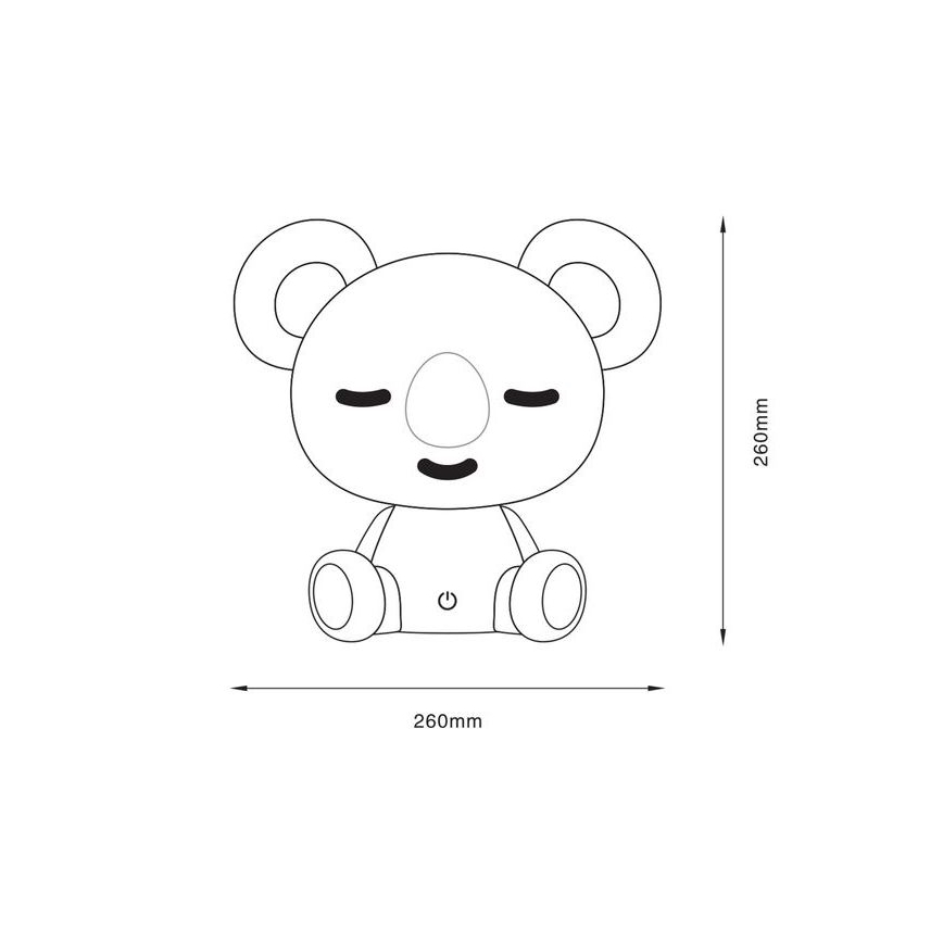 Zuma Line KDR-611-GR - Lampada da tavolo a LED per bambini KOALA LED/3W/230V	koala grigio