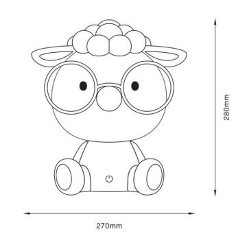 Zuma Line KDR-612-GR - Lampada da tavolo touch per bambini SHEEP LED/3W/230V	pecora grigia