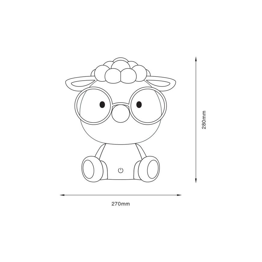 Zuma Line KDR-612-GR - Lampada da tavolo touch per bambini SHEEP LED/3W/230V	pecora grigia