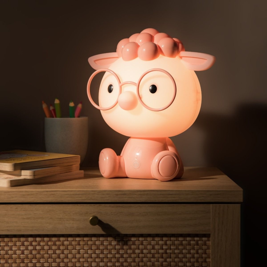 Zuma Line KDR-612-PK - Lampada da tavolo touch per bambini SHEEP LED/3W/230V	pecora rosa