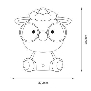 Zuma Line KDR-612-PK - Lampada da tavolo touch per bambini SHEEP LED/3W/230V	pecora rosa