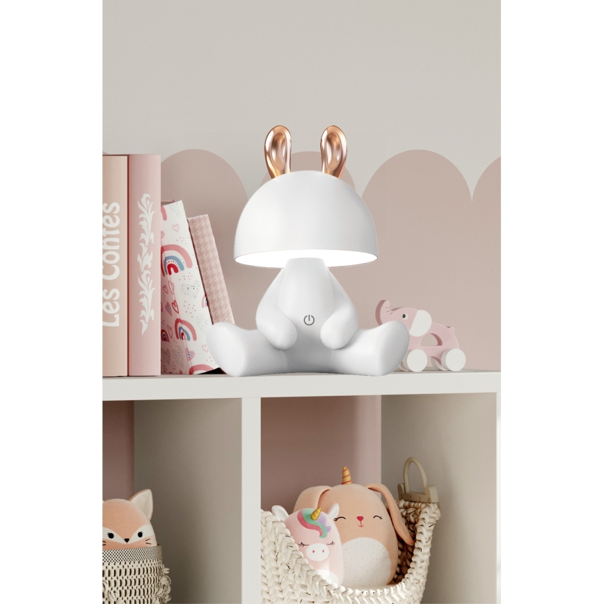 Zuma Line KDR-6301-WH - Lampada da tavolo a LED per bambini BUNNY LED/3W/230V	lepre bianca