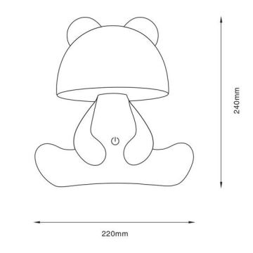 Zuma Line KDR-6303-PK - Lampada da tavolo a LED per bambini BEAR LED/3W/230V	orso rosa