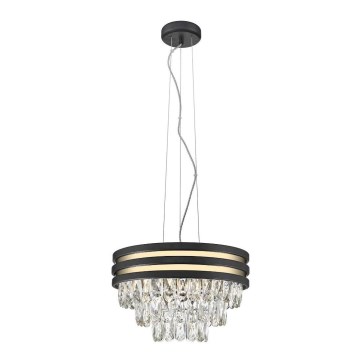 Zuma Line - Lampadario di cristallo a sospensione 4xE14/40W/230V nero