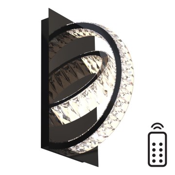 Zuma Line - LED Dimmerabile cristallo Applique LED/18W/230V 2700-6000K nero + telecomando