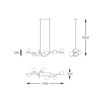 Zuma Line - Lampadario a sospensione con filo 6xG9/3,5W/230V nero