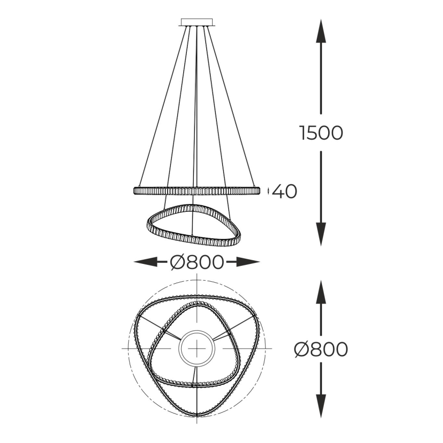 Zuma Line - LED Dimmerabile cristallo lampadario su filo LED/36W/230V 2700-6000K + telecomando