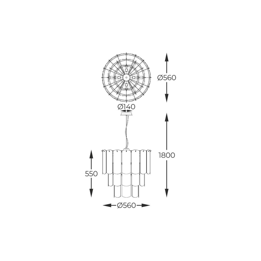 Zuma Line - Lampadario a sospensione con filo 14xE14/40W/230V nero