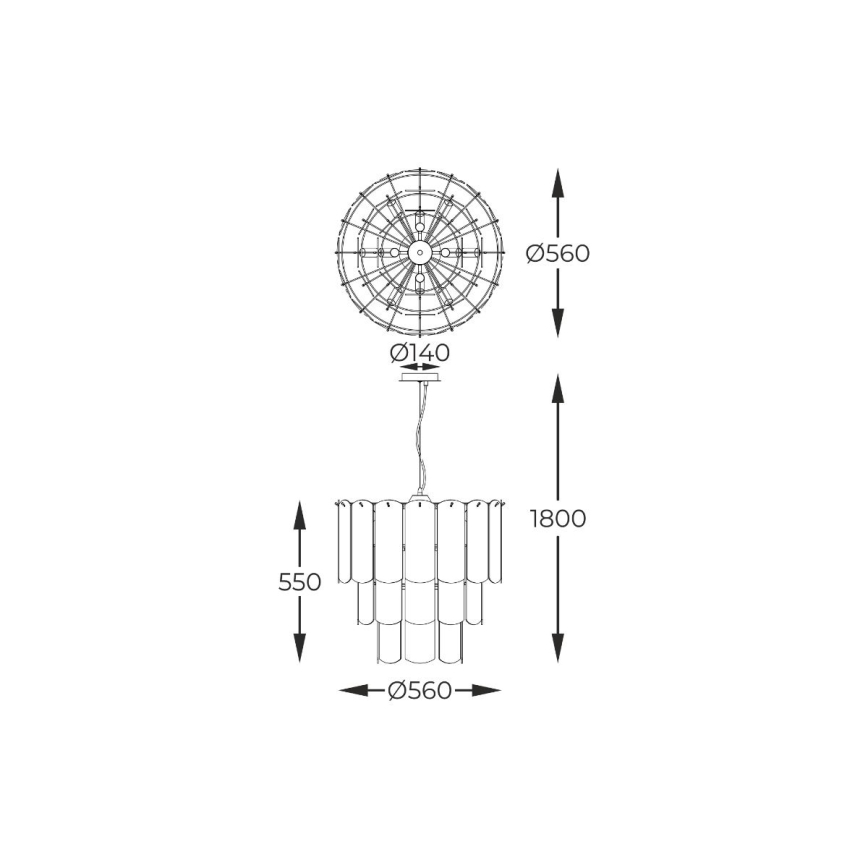 Zuma Line - Lampadario a sospensione con filo 14xE14/40W/230V oro