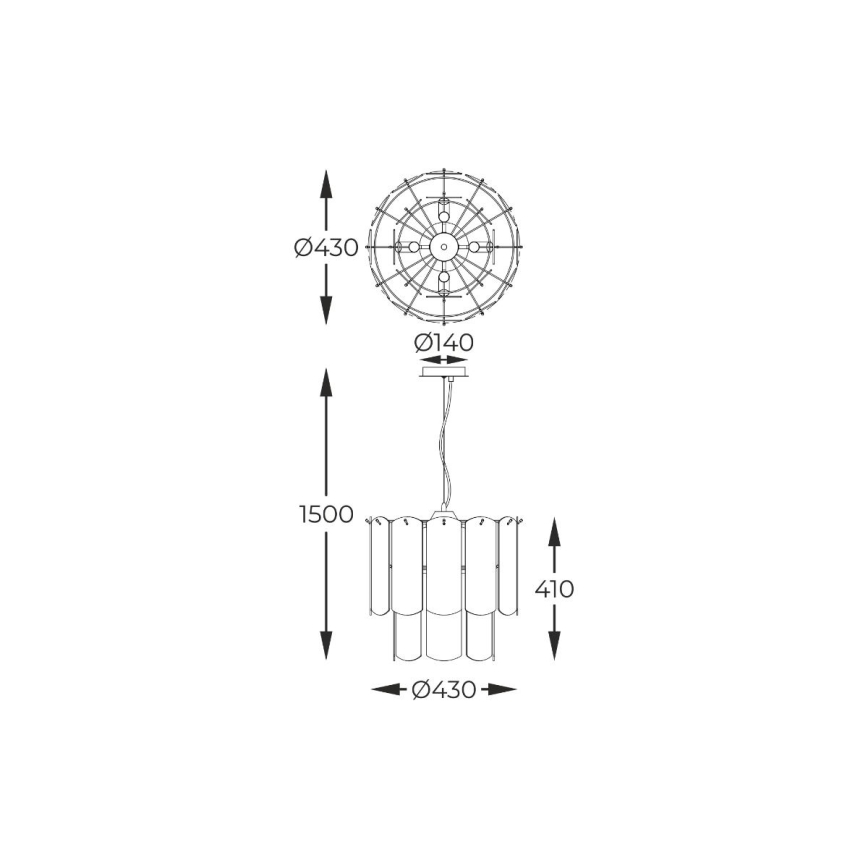 Zuma Line - Lampadario a sospensione con filo 8xE14/40W/230V nero