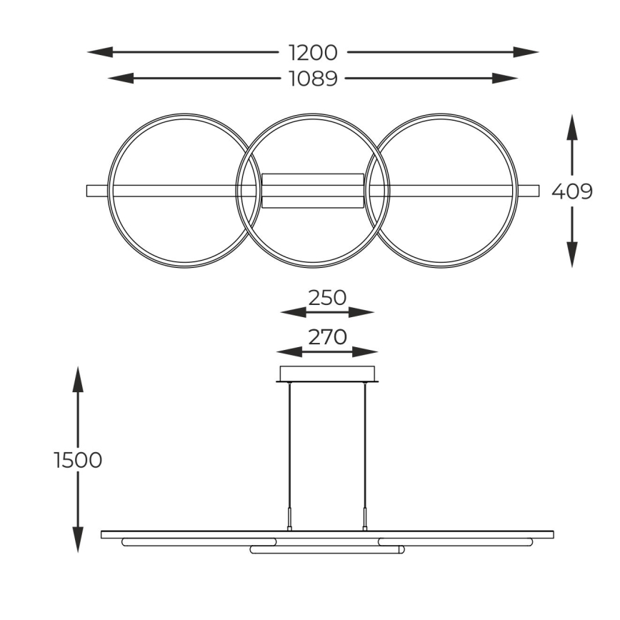 Zuma Line - Lampadario LED a sospensione con filo LED/35W/230V