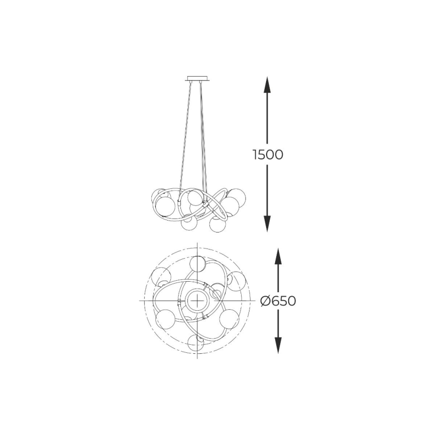 Zuma Line - Lampadario a sospensione con filo 8xG9/3,5W/230V nero