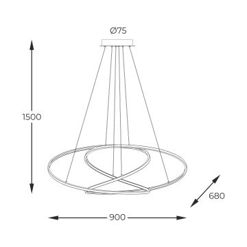 Zuma Line - Lampadario a sospensione con filo LED dimmerabile LED/56W/230V oro