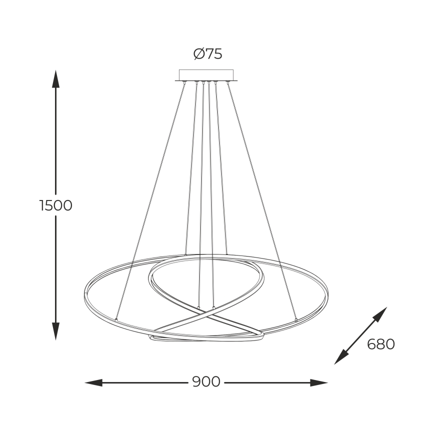 Zuma Line - Lampadario a sospensione con filo LED dimmerabile LED/56W/230V oro