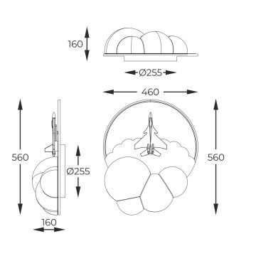 Zuma Line - LED Dimmerabile children's soffitto chiaro LED/37W/230V razzo spaziale