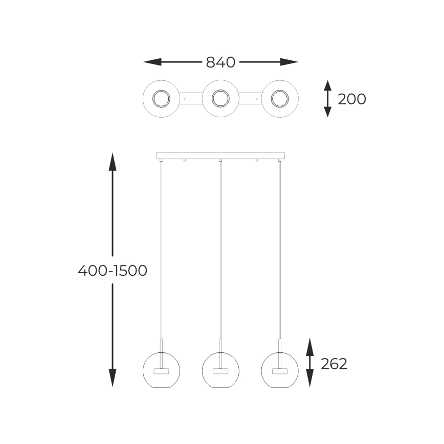 Zuma Line - Lampadario LED a sospensione con filo 3xLED/5W/230V cromo