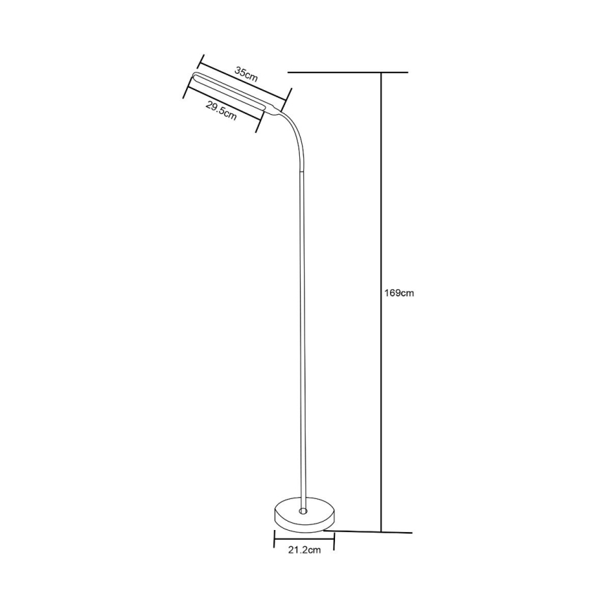 Zuma Line - Lampada da terra dimmerabile a LED LED/10W/230V 3000/4500/6500K nero